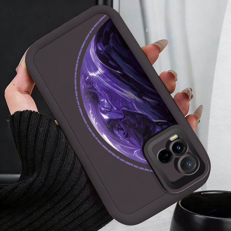 Casing Hp untuk VIVO Y21 Y21s Y21t Y21e Y21a Y21G Y33s Y33t Case Planet ungu misterius Kasing siliko
