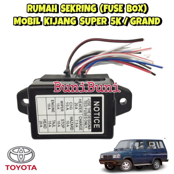 "New" Fuse Box / Rumah Sekring Sikring Mobil Kijang Super 5K / Rover / Grand Komplit Sekring