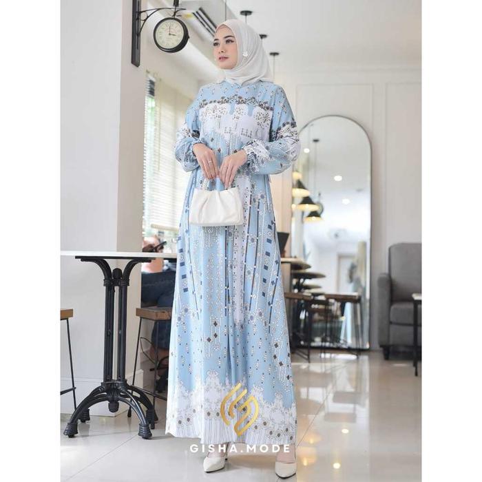 Gishamode gamis SONYA silk premium gamis silk premium gamis motif gamis busuigamis jumbo LD