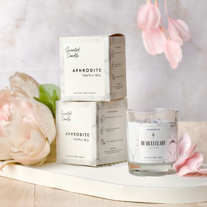 Lilin Aromaterapi Premium - Scented Candle - Dried Flower - Lilin Wangi - Souvenir Hampers Wedding