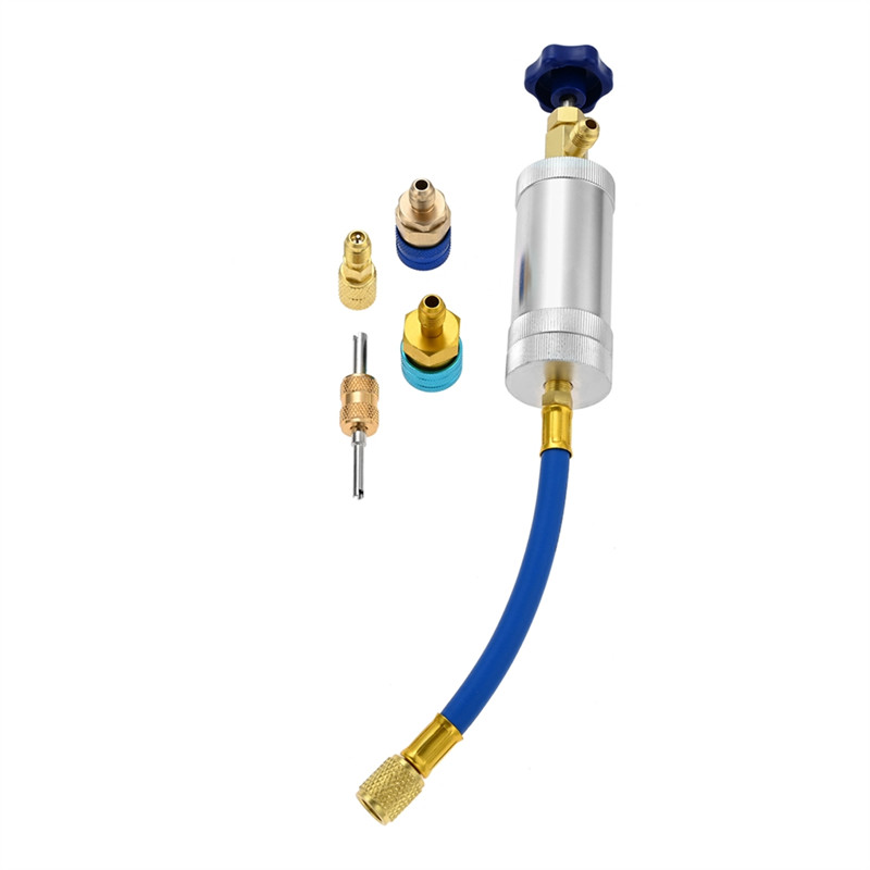 R134A FOR R1234YF R410A AC OIL DYE INJECTOR 1/4" SAE& 1/4" SAE FOR R1234YF REFRIGERANT SYSTEM