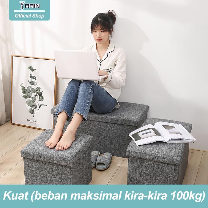 Kursi Box Storage Box Sofa Bangku Lipat Tempat pakaian Persegi panjang