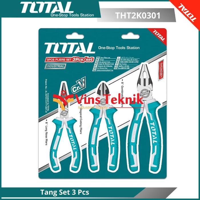 TOTAL THT2K0301 tang set tang potong lancip kombinasi 3pcs Pliers Set