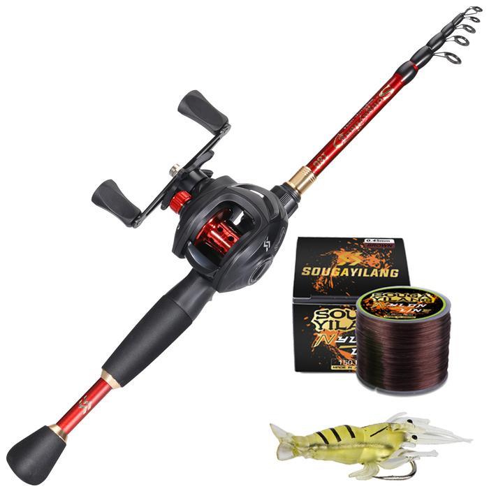 Maguro - Set Joran Pancing 1.8M/2.1M/2.4M Joran Casting Dan Reel Baitcasting Dengan Senar Pancing