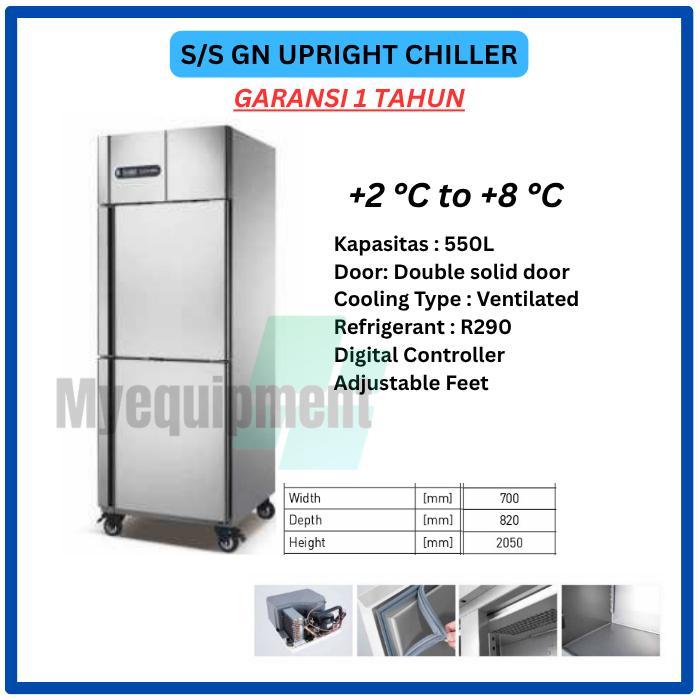 (KHUSUS INSTAN) UPRIGHT CHILLER 2 PINTU CHILLER STAINLESS 2 PINTU