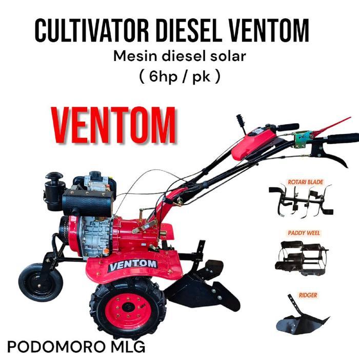 MINI CULTIVATOR DIESEL VENTOM, MESIN BAJAK SAWAH, MESIN PENGGEMBUR TANAH