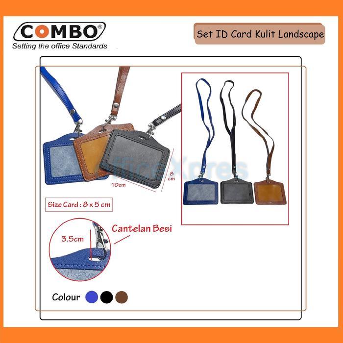 "New" Set ID Card Kulit + Tali / Tali Id Card Set / Card Case Kulit Dan Tali