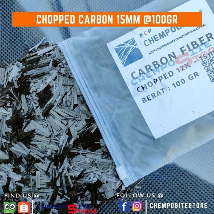 carbon forged 15mm 100gr - serat carbon fiber chopped - karbon fiber