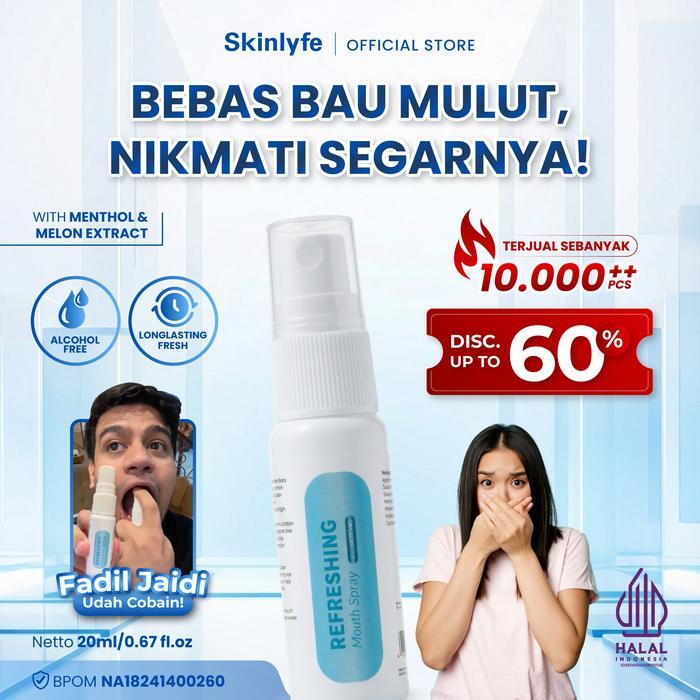 Skinlyfe Semprotan Bau Mulut Mouthwash Bau Mulut Pewangi Mulut Mouthspray Mencegah Bau Mulut