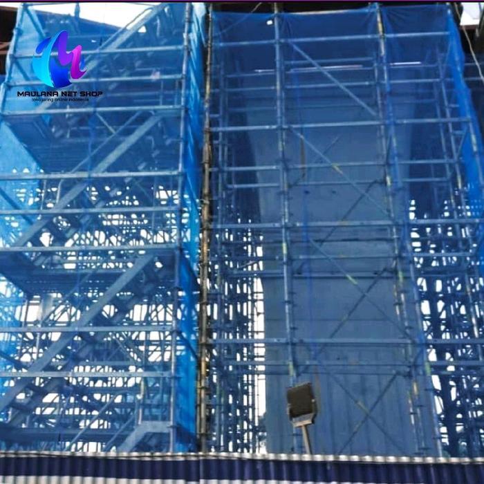 "New" Jaring Polynet Biru Lebar 1,3m Pengaman Proyek & Safety Net Anyaman 0,3 cm untuk Tanaman dan