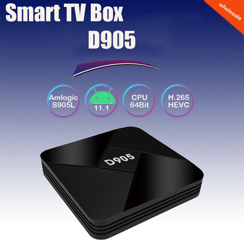 D905 Smart Tv Box Andorid 11.1 Amlogic S905L ARM Cortex-A53 2.4G 4K 2G 16G H.265 Set Top Box Media