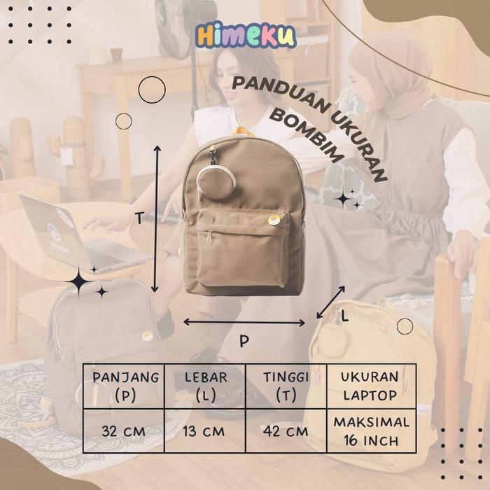 READYY Himeku BOMBIM Backpack - Ransel Besar Muat Banyak - Tas Sekolah - Ransel Kanvas Pria Wanita
