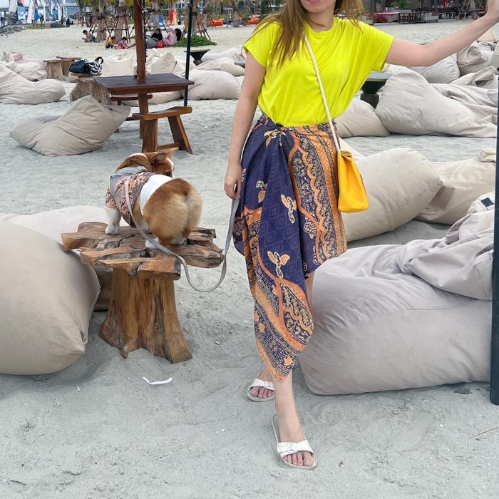 Kain Batik Multifungsi 5 Kancing Bisa Jadi Rok Atasan Aksesori - Motif Ikan Laut
