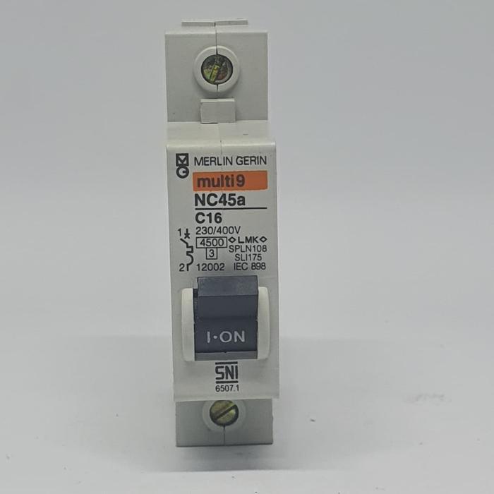 MCB Multi 9 MERLIN GERIN NC45a C16 1P 16A SNI / MCB Multi9 16A 1P SNI