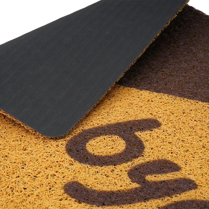 BISA COD Informa 40X60 cm Keset Dapur & Outdoor Pvc Print Hi Bye - Cokelat/Hitam Alas Kaki Lantai