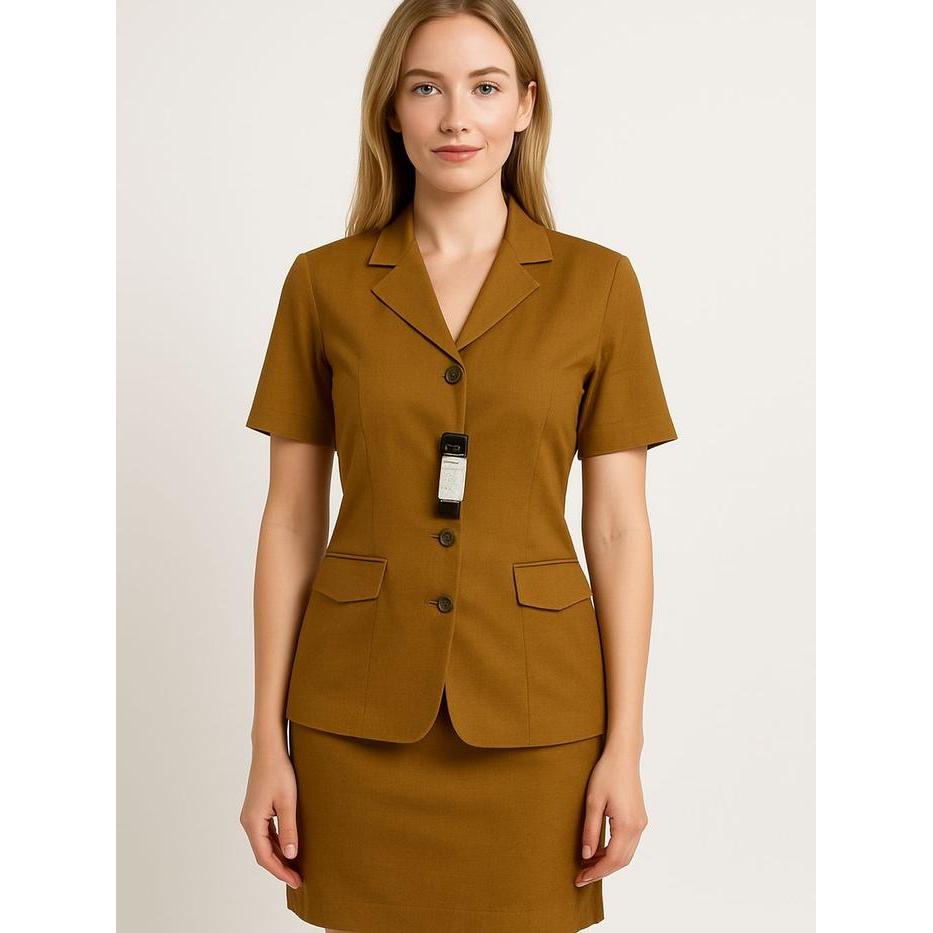 Seragamseragam - Setelan Seragam Pns / Asn / Pemda Wanita Khaki - Tangan Pendek Rok Pendek, Blazer
