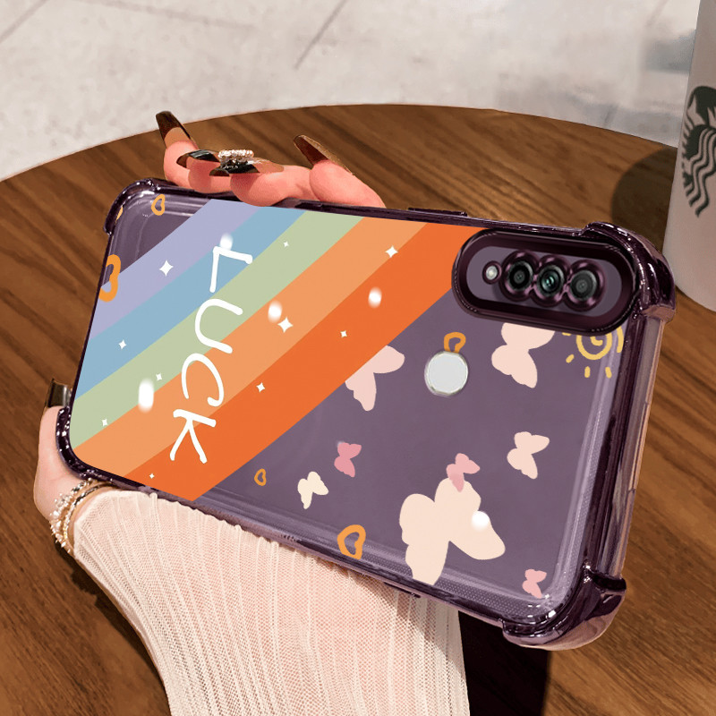 Casing Hp untuk OPPO A31 2020 A8 Case Cartoon rainbow Kasing Cesing udara Airbag Skin Handphone Kesi