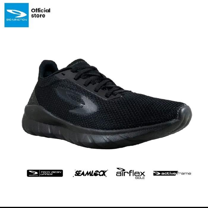 910 NINETEN YASHA ALL BLACK SEPATU RUNNING SEPATU SEKOLAH SNEAKERS SEPATU SEKOLAH HITAM SEPATU KERJA