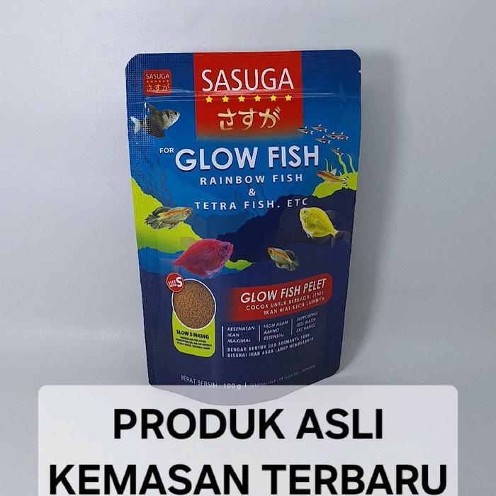 SASUGA GLOW FISH Rainbow fish Tetra fish etc 100g pelet ikan hias