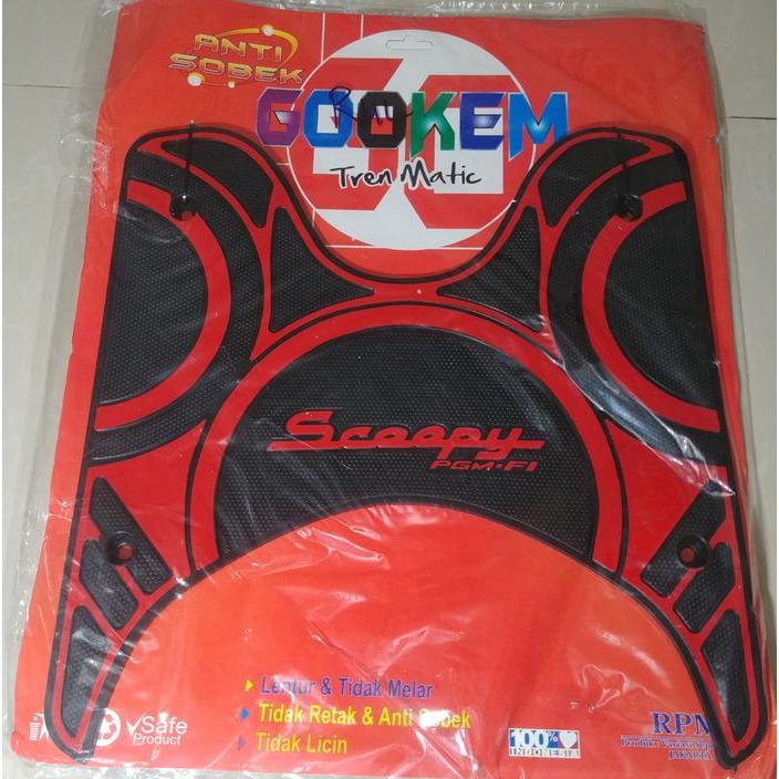 Alas Dek Motor Scoopy FI 2017-2018 Hitam Merah Tahan Sobek