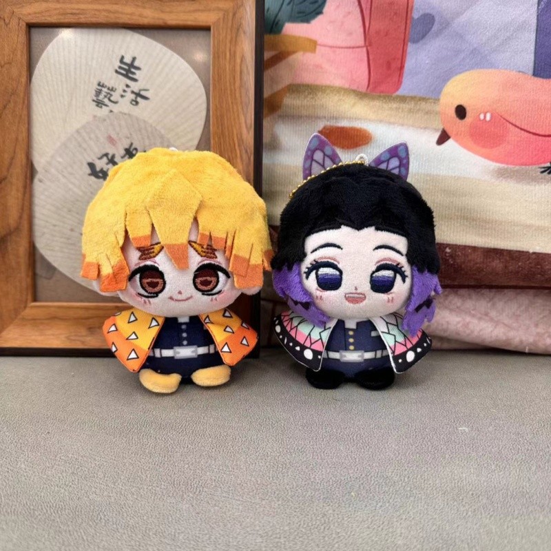Demon Slayer Plush Keychain Shinobu Kocho Zenitsu Agatsuma Mitsuri Kanroji Obanai Iguro Sitting Doll
