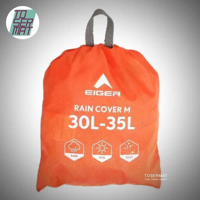 Eiger Rain Cover Size M Warna Orange Untuk Tas Ukuran 30-35 Liter