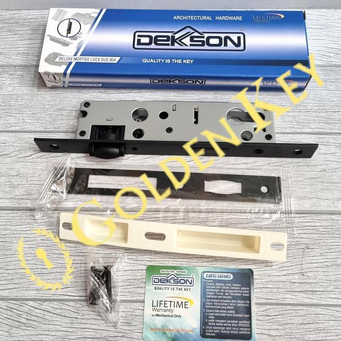 Mortise Lock Dekson Dekkson 84030 Bodi Kunci Pintu Aluminium Pelor Black Hitam