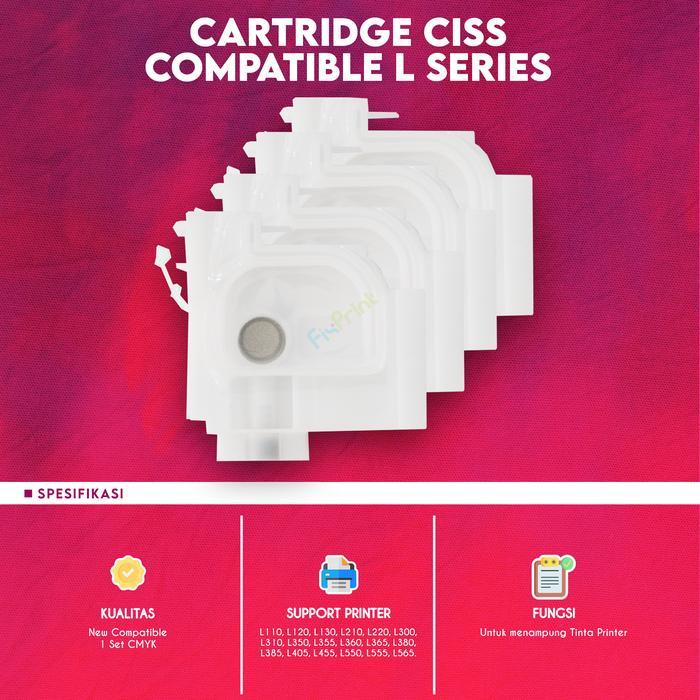 PAKET SET CMYK INK CARTRIDGE CISS EPSON L110 L120 L565 PRINTER L210