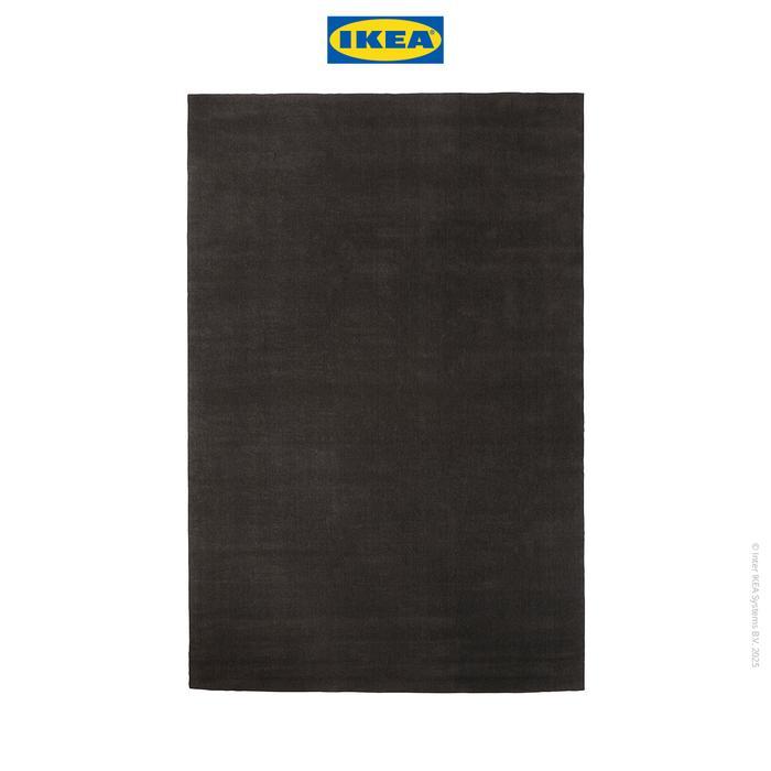 TERLARIS IKEA BUSSFIL Karpet Bulu Tipis Abu Tua 120x180cm Furniture Kain Karet