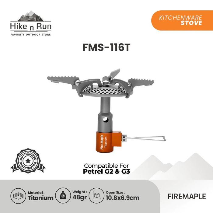 Ready Kompor Ultralight Titanium Firemaple FMS-116T Camping Gas Stove Kompor Portable