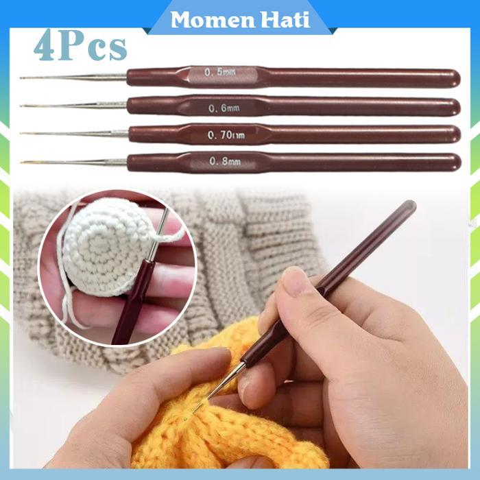 1 Set Isi 4 Pcs Hakpen Jarum Gimbal / Jarum Gimbal Rajut Dreaddlocks Pen Tulip Songket Terlaris