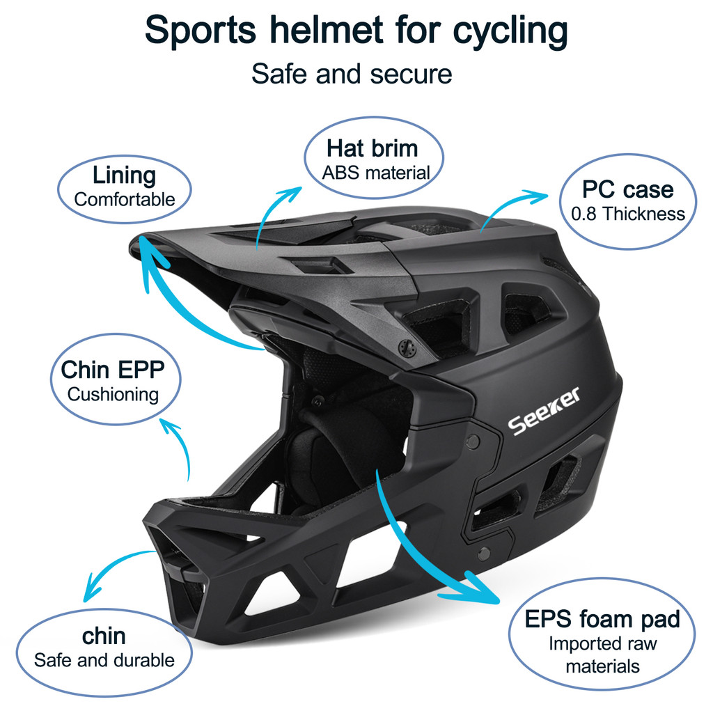 Seeker cross-country bicycle full-face helmet, lightweight impact-resistant downhill helmet,