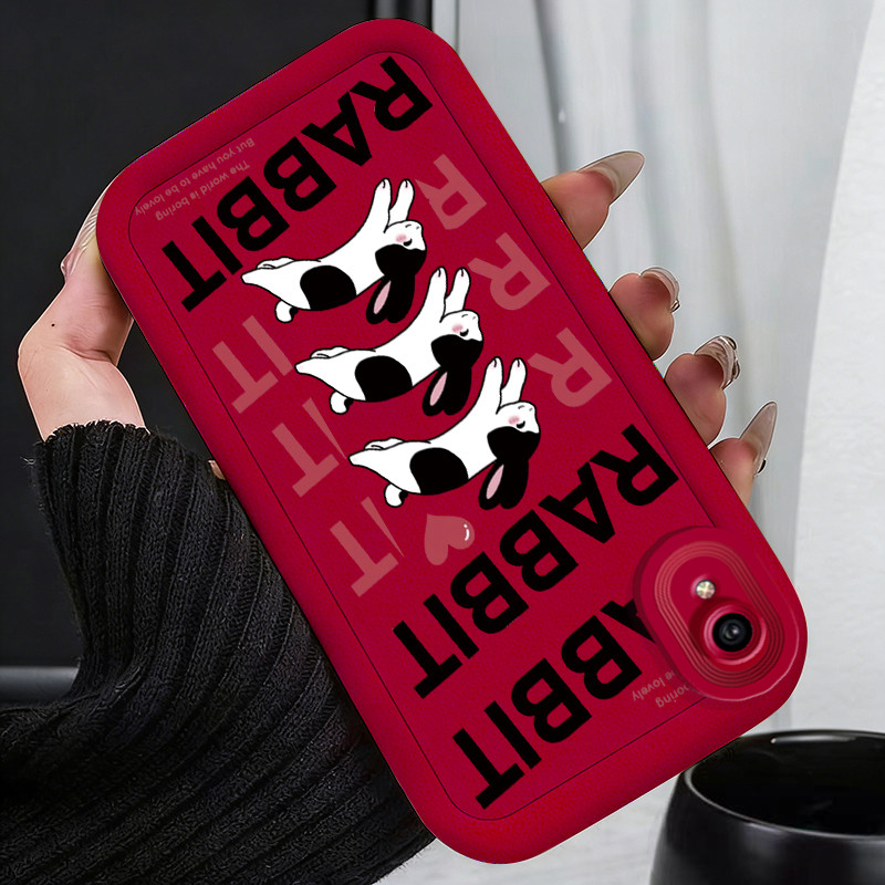 Casing Hp untuk VIVO Y91C Y90 Y1s Case Kelinci berwarna seperti sapi perah Kasing silikon Cesing Sof