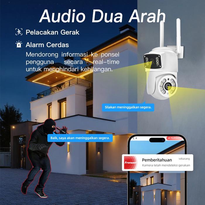 Premium [Wifi Cctv] V380 G5A Di Luar Ruang Outdoor Dual Lens Cctv Camera Hd 6Mp Wi-Fi Multi