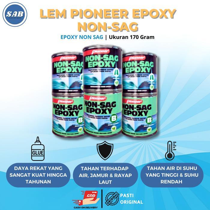 Nippon - Lem Epoxy Pioneer Non Sag Marine 170Gr Dempul Kapal Anti Bocor Resin Besi Waterproof