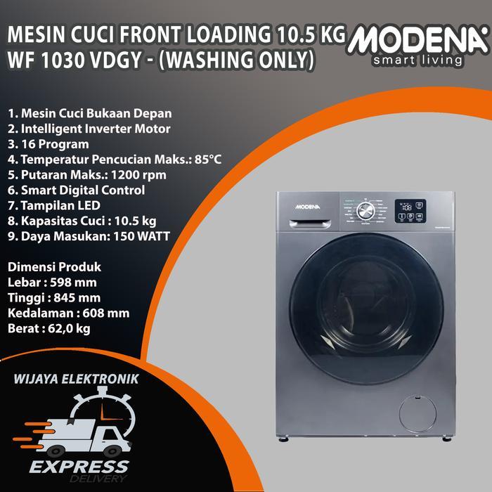 Modena WF 1030 VDGY - Mesin cuci Front loading 10.5kg Modena WF1030VDGY / Washer Front loading