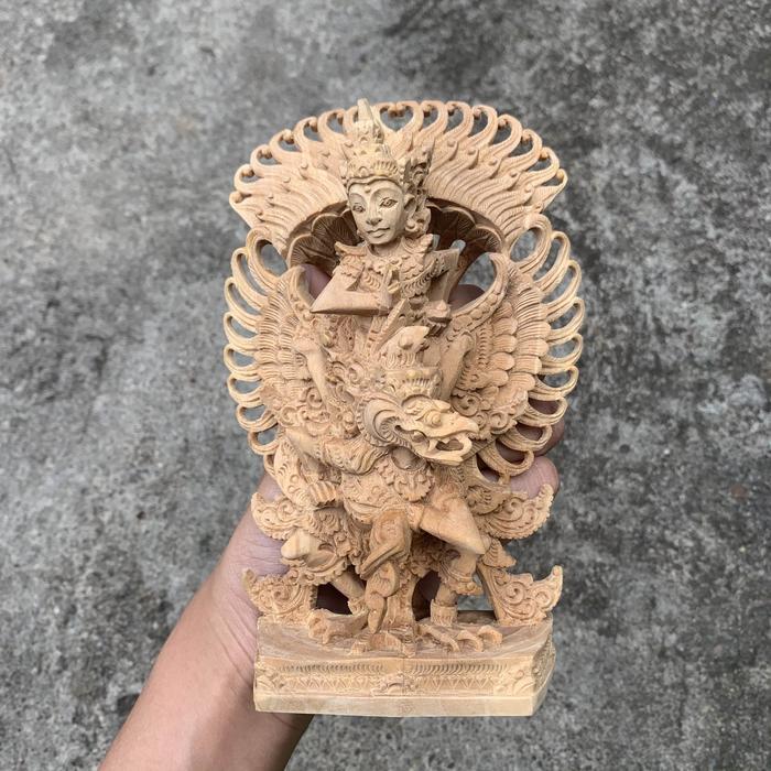 Patung Kayu Cendana Asli Ukiran Garuda Wisnu Ukuran S