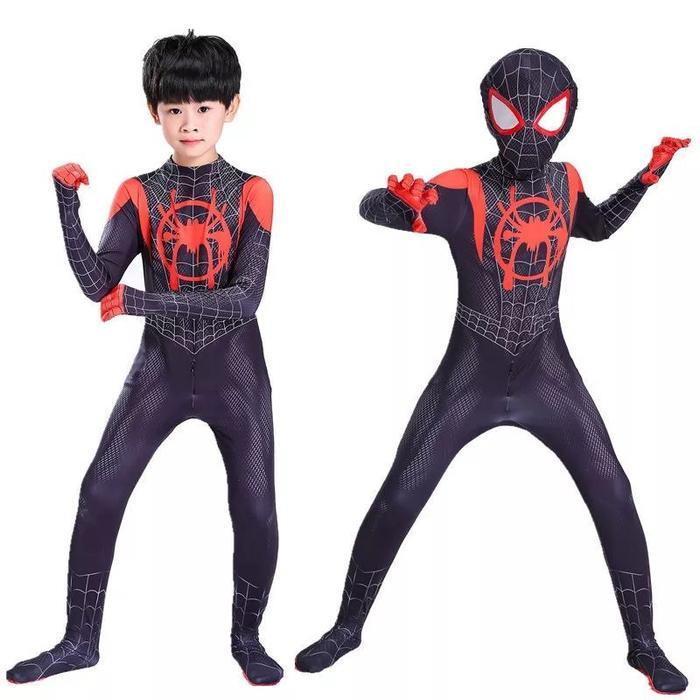 Kostum Spiderman Anak dan Dewasa Hitam AX