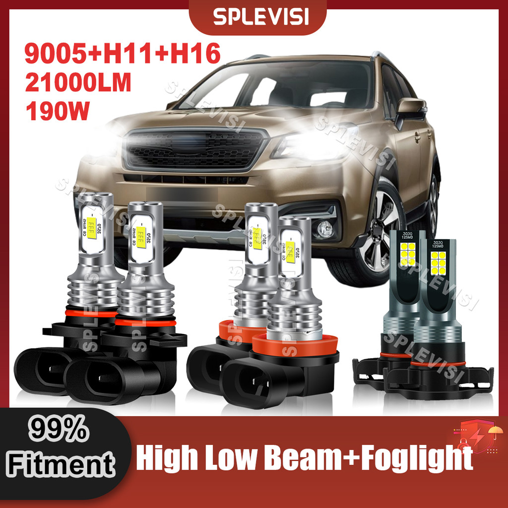 200% Brightness LED Headlight High Low Beam Foglight 9005+H11+H16 For