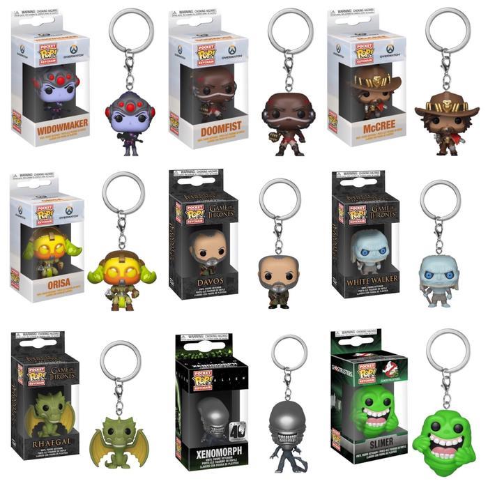 HOT SALE FUNKO POP KEYCHAIN (OVERWATCH, GAME OF THRONES, ALIEN, NIGHT KING) TERMURAH