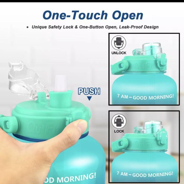 Quifit 2L Botol Minum Motivasi Waktu Dengan Sedotan Original Quifit