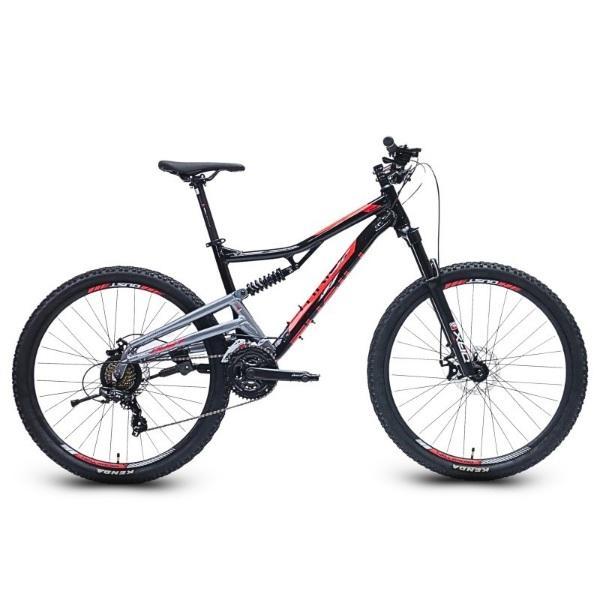 Thrill Oust Comp Sepeda Gunung 27.5 Inci - HITAM ABU MERAH , 16
