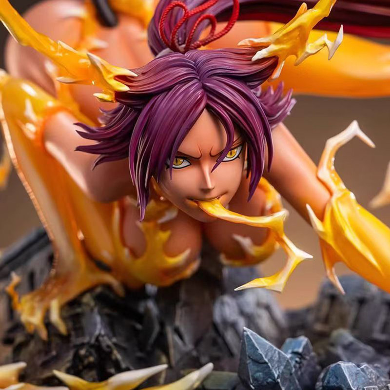 Hot 25cm BLEACH Anime Figures Shihouin Yoruichi Figure PVC Statue sexy girl Model Desktop Collection