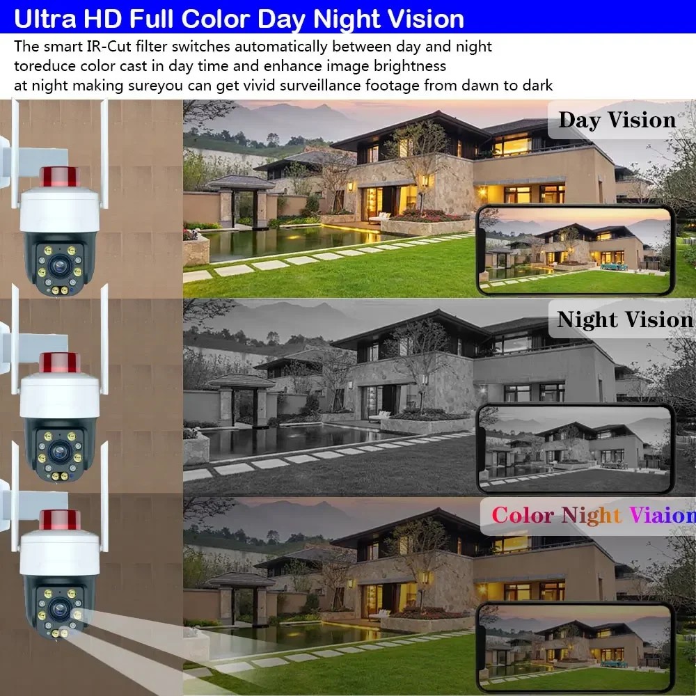Smart Life 50x 30x Optical Zoom Wifi PTZ Security Camera 5MP Outdoor Auto Tracking Wireless CCTV