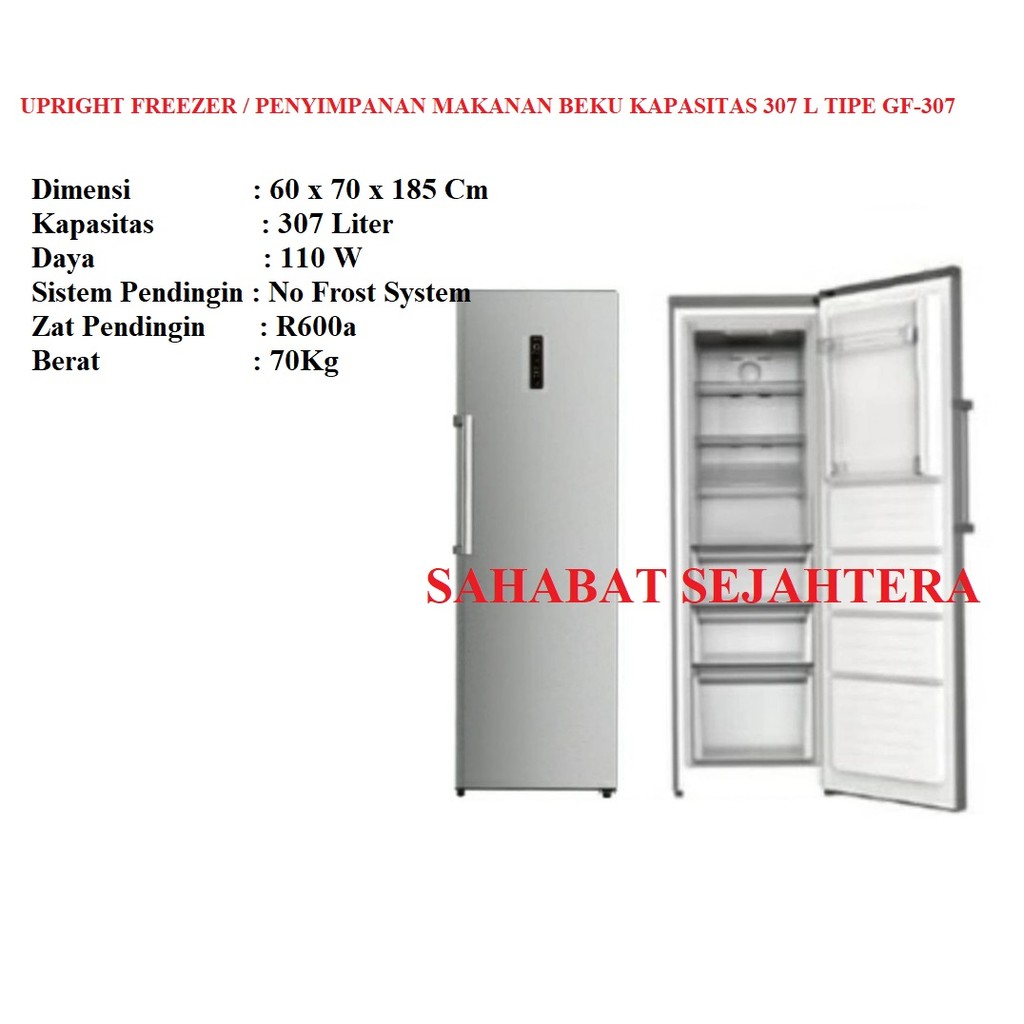 Upright Freezer/Kulkas Es Batu 307Liter GEA TYPE GF-307 / GF 307 / GF307
