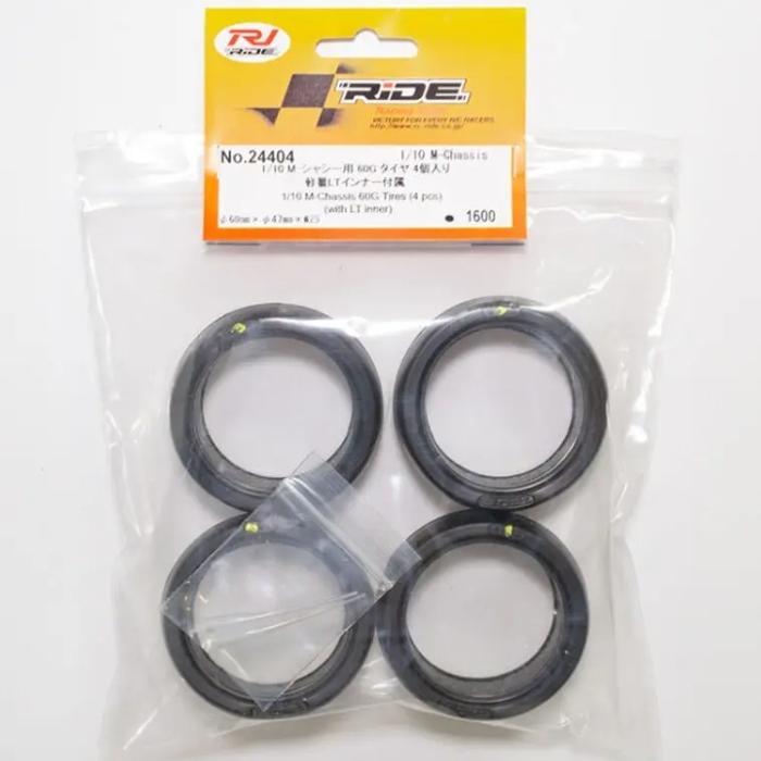 24404 RJ RIDE 60MM SIZE 60G TIRES FOR M-CHASSIS (4Pcs)
