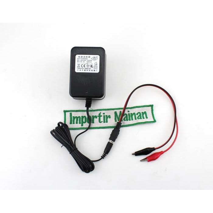 kabel charger mobilan aki penjepit buaya dan charger 6V 1A FLH480608 mobil aki motor aki