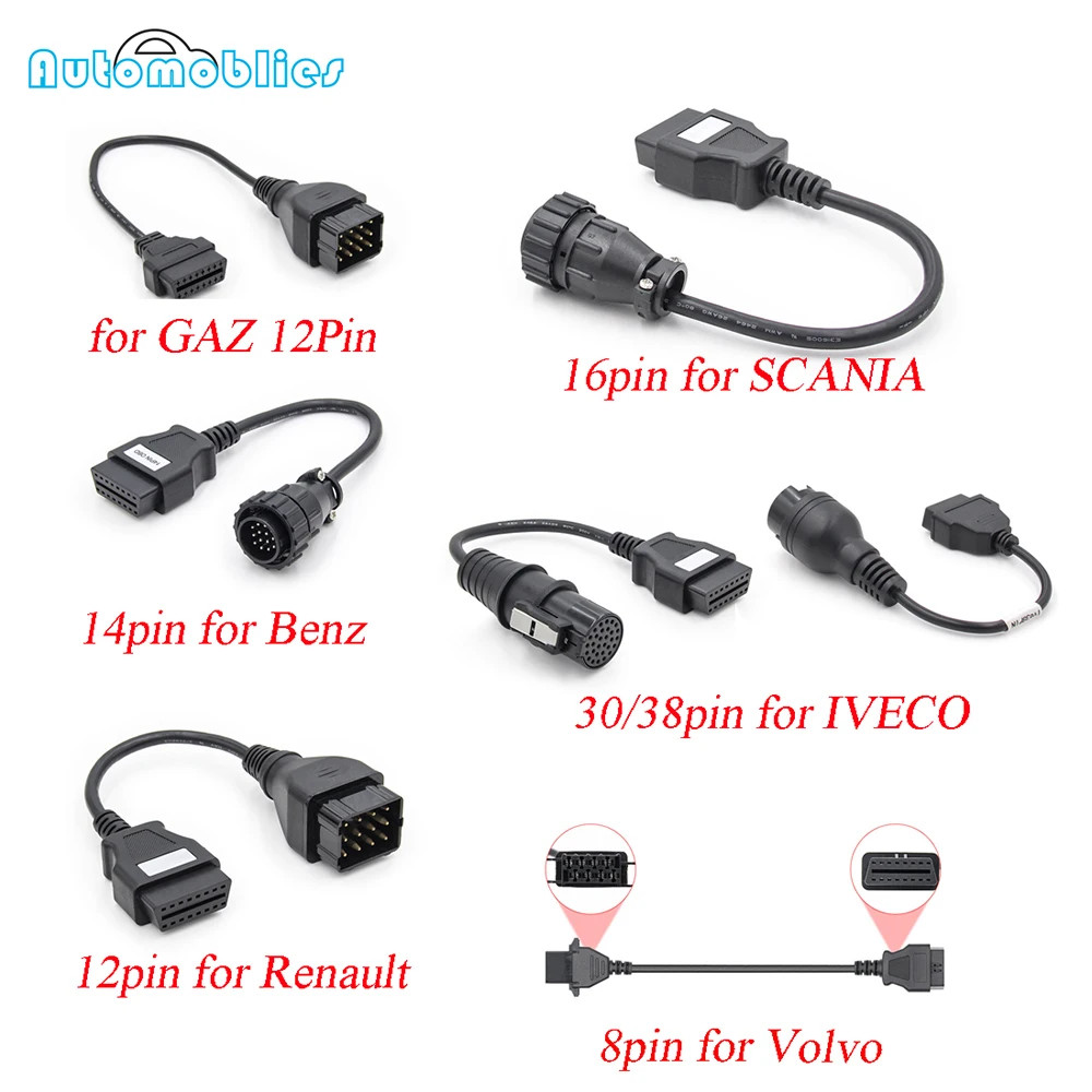 OBD2 For Scania For obd 16 Pin Car Diagnostic Tools Cable Diesel For Iveco For Renault OBD 2 Adapter