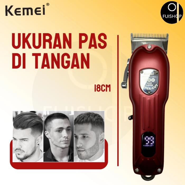 KEMEI KM 802 alat cukur rambut baterai digital LCD mesin cukur elektrik