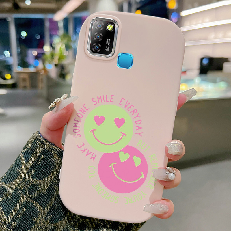 Casing Hp Untuk Infinix Smart 5 Smart 6 Ram 3 Case Heart Couple Emoji Kasing silikon Cesing Warna ma